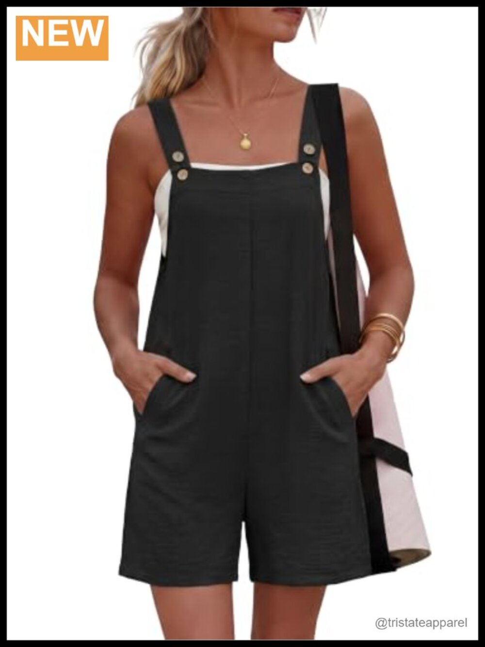 Boho Sleeveless Short Overalls Romper Adjustable Straps Pockets